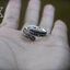 แหวนเงินแท้ ลายขนนก แหวนฟรีไซส์ หน้ากว้าง 5 mm Sterling Silver 925 NSRG2840