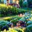 home-1103 *สินค้าหมด* ชุดปักครอสติช ลายบ้านสวยดอกไม้บาน (ปักเต็มผืนผ้า ไม่มีเดินเส้น ผ้า11CTพิมพ์ลาย ปักครั้งละ 3 เส้นเล็ก) ขนาด 50*68 ซม.ผ้าครอสติช 11CTพิมพ์ลายปักบนผ้า ไหมคอตตอน 42 สี ผังลาย เข็ม