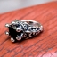 แหวนเงินแท้ ทรงมงกุฎชู สีดำ ฝังนิล Sterling Silver 925 NSRG1372