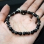 สร้อยข้อมือไม้ Tiger Ebony Woods สลับเงินแท้และหินกะลาตาเดียว ปลุกเสกแล้ว วัดศีรษะทอง (วัดพระราหู) NSSV2061