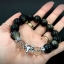 สร้อยข้อมือออปซีเดียน ประดับหัวแพะเงินแท้ Sterling Silver 925 NSSV2238