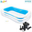 Intex Family Pool 2.62x1.75x0.56 m Light blue no.56483 + Elec. Air Pump.