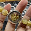 ข้อมือหินไหมทอง และพญาครุฑ หลวงพ่อย้อย พร้อมกรอบเงินแท้ไข่ปลาทรงกลม Sterling Silver 925 NSSV2906
